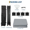Pop Up Canopy,Heavy Duty Outdoor Canopy Tent with 6 Sidewalls & Portable Roller Bag,3 Adjustable Height,4 Weight Bags Included - 4 of 4