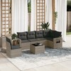 vidaXL Garden Sofa Set Grey PE rattan, powder-coated steel, tempered glass - 2 of 4