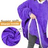 Catalonia Woman Faux Shearling Blanket Hoodie Sweatshirt, Warm Cozy Soft Wearable Blanket Pullover with Giant Pocket, Wife Women Christmas Gift - 3 of 4