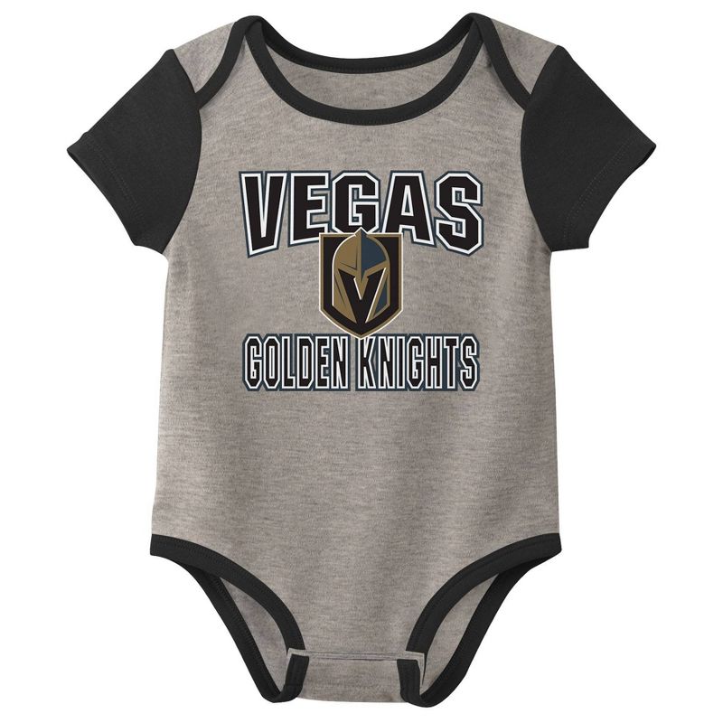 NHL Vegas Golden Knights Baby Boys&#39; Bodysuit 3pk Set, 3 of 5