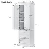 TIRAMISUBEST Tall Storage Cabinet with Three Drawers for Bathroom/Office, White - 4 of 4