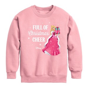 Boys' - Disney - Full Of Christmas Cheer Aurora Graphic Long Sleeve Fleece Sweatshirt - 1 of 3