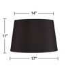 Springcrest Black Faux Silk Large Tapered Drum Lamp Shade 14" Top x 17" Bottom x 11" Slant x 11" High (Spider) Replacement with Harp and Finial - image 4 of 4