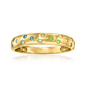 RS Pure by Ross-Simons 0.18 ct. t.w. Multi-Gemstone Gradient Ring in 14kt Yellow Gold - 1 of 4