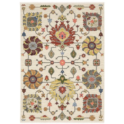 Oriental Weavers Lucca 8111W Ivory/ Multi Indoor Area Rug - 2' x 3'