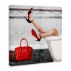 Stupell Industries Women's Fashion Bathroom Red Wine Heels Canvas Art, 30" x 30" - 2 of 4