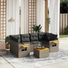 vidaXL Garden Sofa Set Grey PE rattan Large Adjustable Feet - 2 of 4