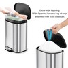 Shape Kitchen Trash Can 50L/13.2 Gal - Smudge Proof Stainless Steel Step On Garbage Bin w/Removable Inner Bucket - 3 of 4