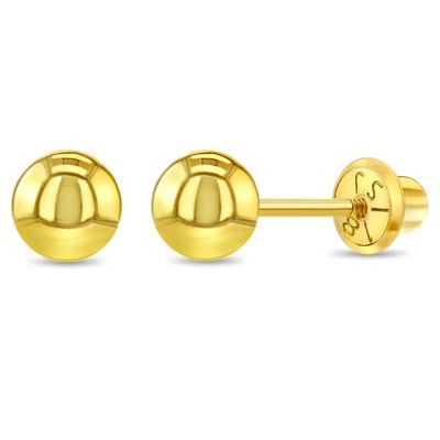 Girls' Classic Ball Screw Back 18k Yellow Gold Earrings - 5mm - In ...