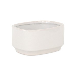 Cheung's Elegora Wide Curved Rectangular Straight Side Ceramic Pot - Large - Off White - 1 of 4