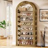Tribesigns 70.9-Inch Tall Arched Shoe Rack, 8-Tier Open Shoe Cabinet for 20-24 Pairs, for Living Room, Apartments, Entryway, Hallway, Light Brown - 4 of 4