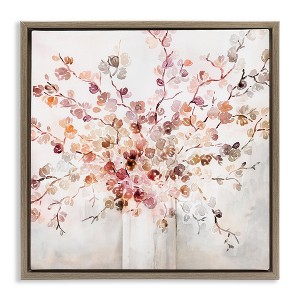 Stupell Industries Abstract Warm Floral Vines Floating Frame Canvas Art, Brown, 25" x 25" - 1 of 4