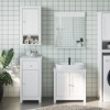 vidaXL Bathroom Furniture Set Storage Sink Cabinet Mirror BERG Solid Wood Pine - White 15.7" x 13.4" x 31.5" 3-Piece - 2 of 4
