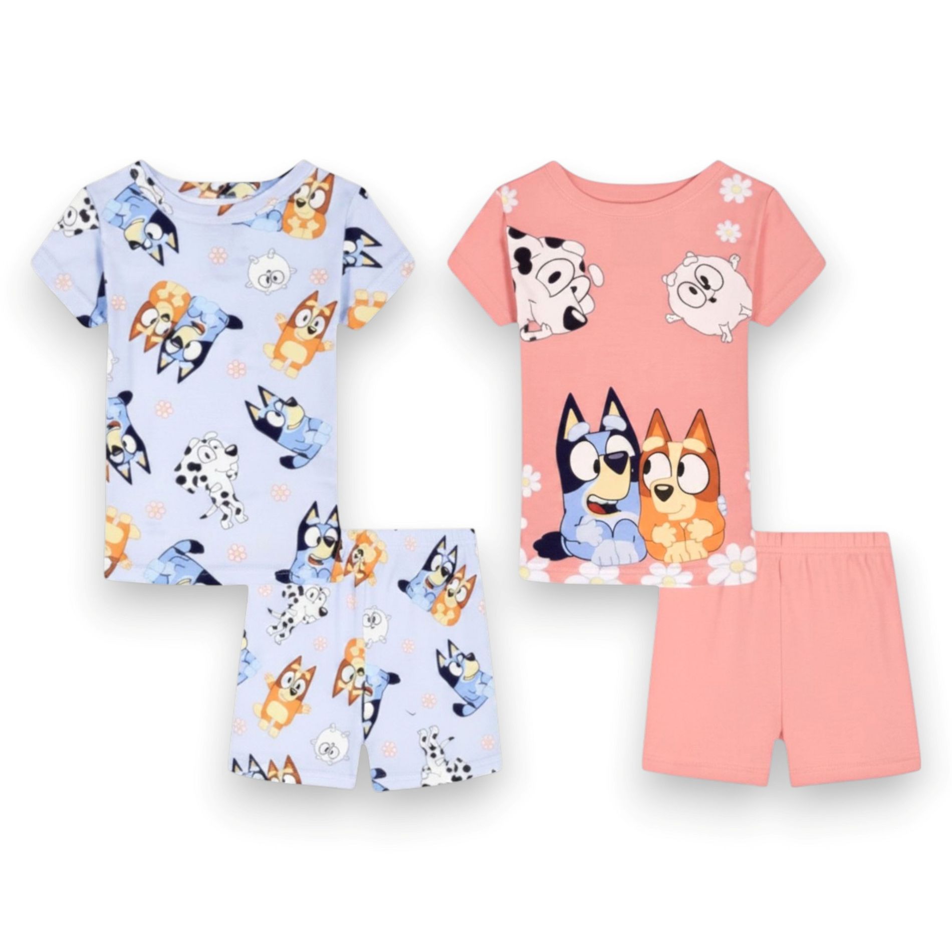 Bluey Toddler Girls' 4-Piece Cotton Snug-Fitted Pajama Sets