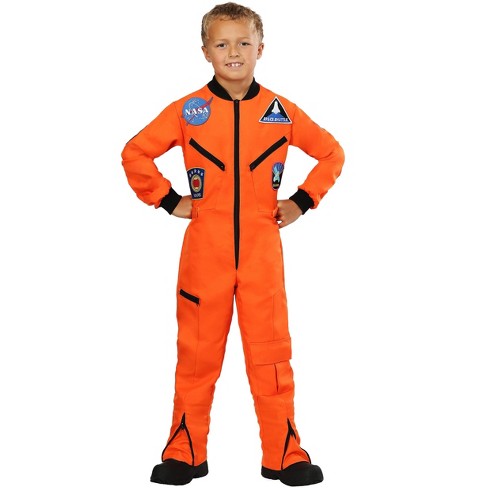 HalloweenCostumes.com Small Orange Astronaut Jumpsuit Child Costume,  Black/Orange