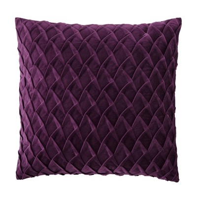 Plum Velvet Textured Euro Throw Pillow Set