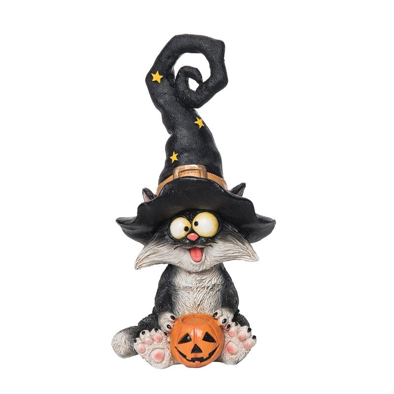 Gallerie II Cat with Black Hat Halloween Figure, 1 of 5