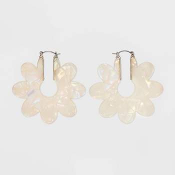 Flower Hoop Earrings - Wild Fable™ Pearl