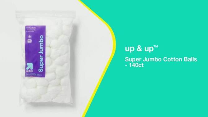 Super Jumbo Cotton Balls - 140ct - up &#38; up&#8482;, 2 of 5, play video