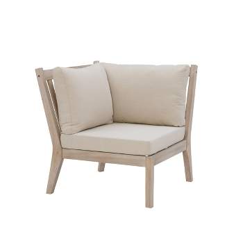 Linon Melita Acacia Corner Chair Beige/Natural