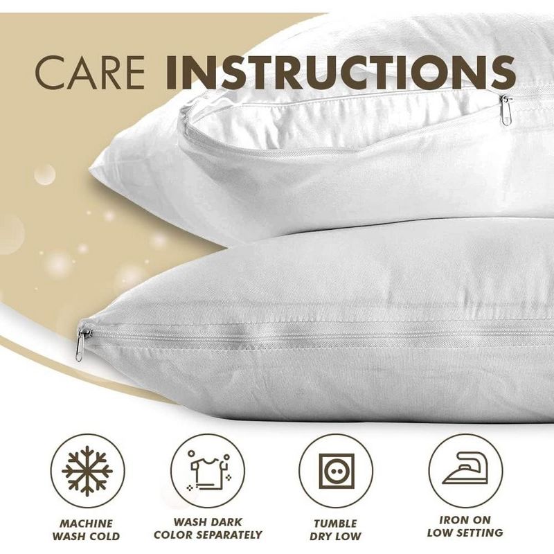 Circles Home Zippered Pillow Protector Cotton Blend White, 5 of 8