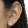 Haus of Brilliance 10K Yellow Gold over Silver 1/7 Cttw Diamond Floral Cluster Stud Earrings - 4 of 4