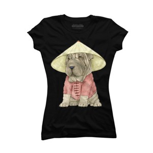 Junior's Design By Humans Shar pei By Barruf T-Shirt - 1 of 3