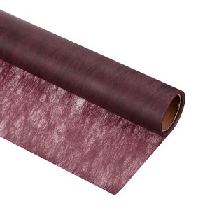 Unique Bargains Flower Wrapping Paper 30ft Floral Bouquet Waterproof Packaging Cotton for Wedding Party Wine Red - 1 of 4