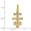 Black Bow Jewelry 14k Two Tone Gold Caravaca Crucifix Cross Pendant - 3 of 4