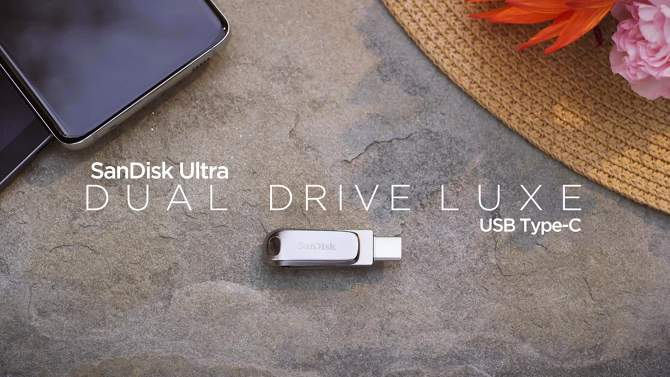 SanDisk Ultra Dual Drive Luxe USB Type-C 128GB Flash Drive, 2 of 18, play video