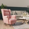 vidaXL Armchair in Retro Pink Velvet - Stylish Living Room Seating with Durable Plywood Frame & Comfortable Padded Seat and Backrest - 2 of 4