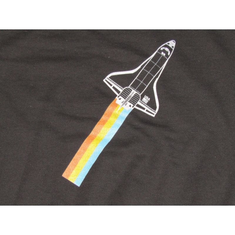 NASA Rocket Rainbow Flight Youth Black Long Sleeve Shirt, 2 of 3