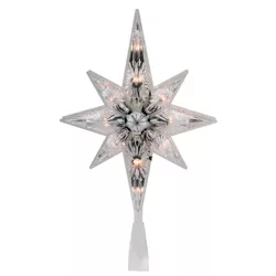 Northlight 10" Lighted Faceted Star of Bethlehem Christmas Tree Topper, Clear Lights