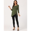 Allegra K Women's 3/4 Sleeve Round Neck Button Decor Casual Stretchy Tunic Tops - 3 of 4