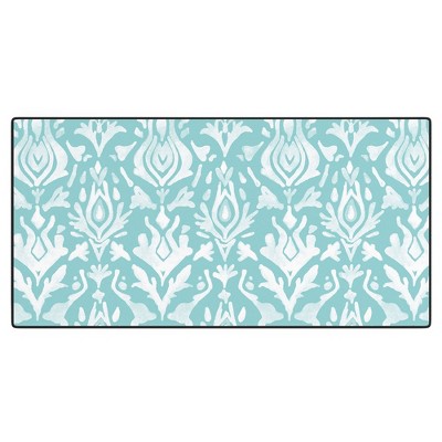 Emanuela Carratoni Teal Ikat Desk Mat - Deny Designs