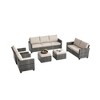 6 Pieces Wicker Patio Furniture Set, Weather-Resistant Rattan Sectional with Thick Cushions, Outdoor Storage & Coffee Table for Balcony, Porch, Garden - 2 of 4