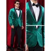 Lars Amadeus Men's Shawl Lapel One Button Wedding Rhinestone Sparkly Velvet Blazer - 4 of 4