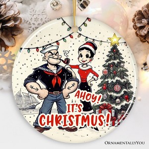 Ahoy! It's Christmus! Popeye and Olive Ornament, Vintage Sailor Christmas Gift and Keepsake | OrnamentallyYou - 1 of 4