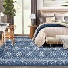 8x10 Gray/Blue Area Rug - Modern washable geometric carpet with non-slip backing for living spaces - 2 of 4