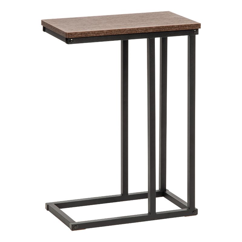 IRIS USA Wood and Metal Side Accent Table, Brown, 1 of 8