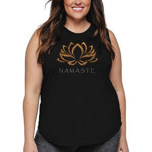 LA Pop Art Women's Word Art Tank Top - Namaste - 1 of 4