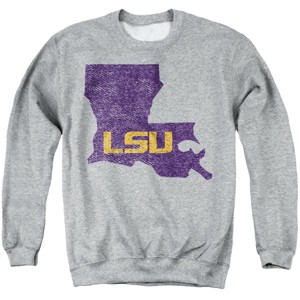 Men's LSU State Shape Crewneck Sweatshirt - 1 of 4