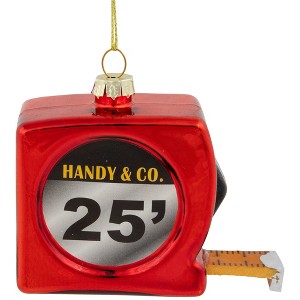 Northlight 3.25" Red Measuring Tape Glass Christmas Ornament - 1 of 4