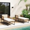 Tangkula 4PCS Outdoor Chaise Lounge Chair Acacia Wood Heavy Duty 1200 lbs Weight Capacity - 2 of 4