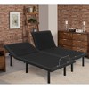 Continental Sleep, 15" Adjustable Bed Frame Base with Wall Glide, Anti-Snore, Zero Gravity Positioning, 3 Custom Positions, Black - 2 of 4