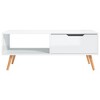 vidaXL Coffee Table in High Gloss White Finish - 39.4"x19.5"x16.9", Sturdy Engineered Wood Construction - 3 of 4