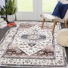 8'x10' Washable Floral Medallion Living Room Rugs, Retro Accent Soft Bedroom Carpet, Non Slip Large Dining Room Rugs for Home Office, Dark Burgundy - 3 of 4