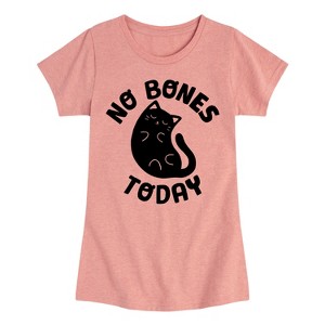 Girls' - Instant Message - No Bones Today Melty Cat Fitted Short Sleeve Graphic T-Shirt - 1 of 4