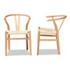 Set of 2 Wishbone Wood Y Chairs Natural - Baxton Studio - image 4 of 4