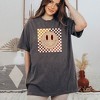 Simply Sage Market Women's Fall Checkered Smiley Short Sleeve Garment Dyed Tee - 2 of 2